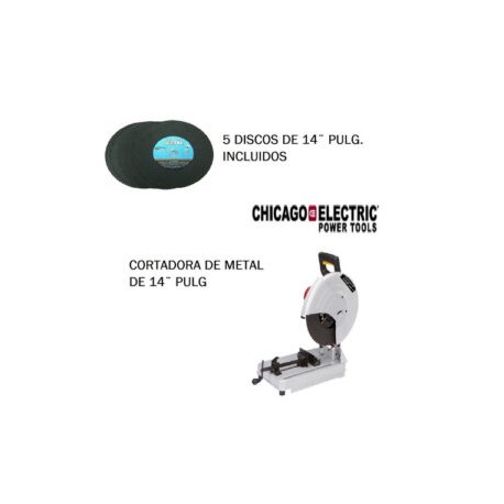 Cortadora De Metal 14¨ Pulgadas Con 5 Pc De Discos 14 ¨